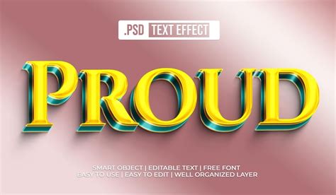 Efeito De Estilo De Texto Orgulhoso PSD Premium