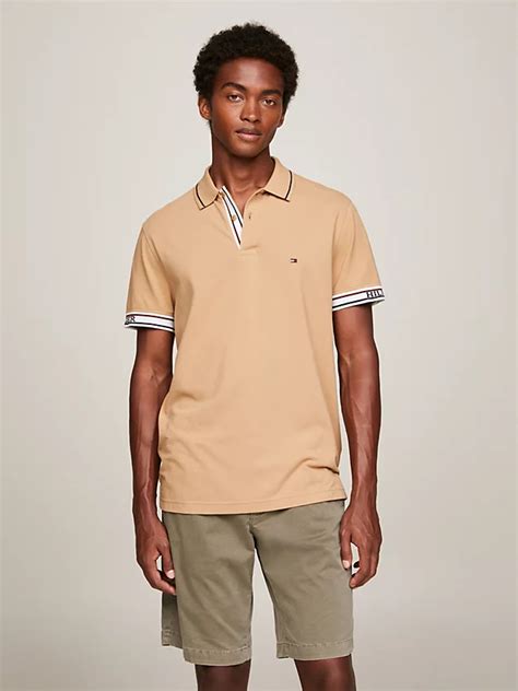 Contrast Tape Regular Fit Polo Khaki Tommy Hilfiger