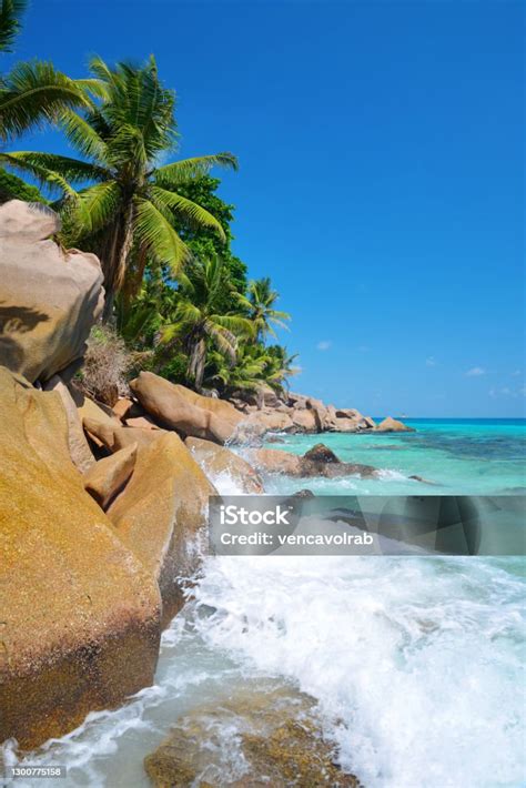 Anse Patates Beach La Digue Island Seychelles Stock Photo Download