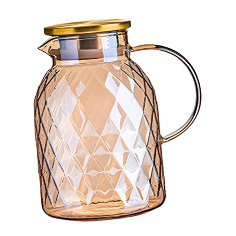 LOVIVER Beverage Pitcher Cold Pitcher 1 8L Clear Glass With Handle Iced