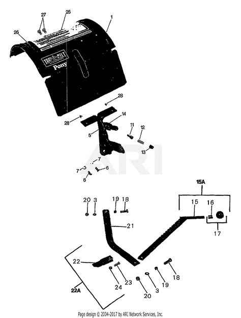 Troy Bilt 5011 Pony Iv 5hp Std Sn S164133 S860712 Parts Diagram For