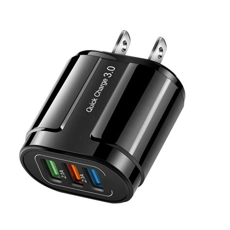 Eudgs 3 Port 2a Charging Usb Hub Wall Mounted Charger Power Adapter