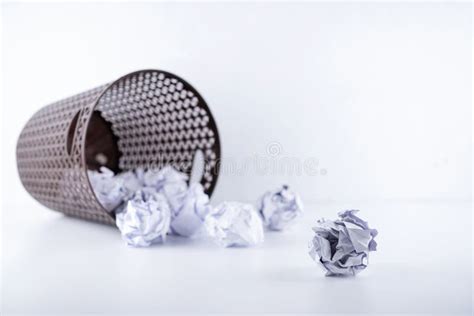 No Idea Crumpled Paper Can Recycle Was Thrown To Metal Basket Bin