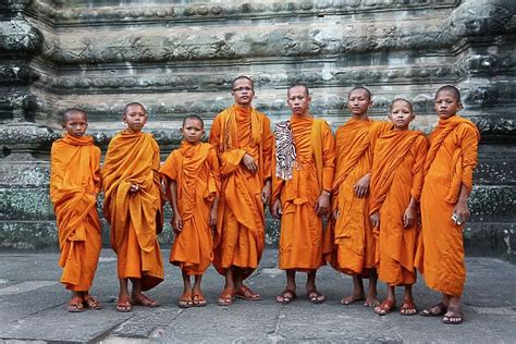 Buddhist Monks At Angkor Wat Temple Siem Reap Our Beautiful Wall Art