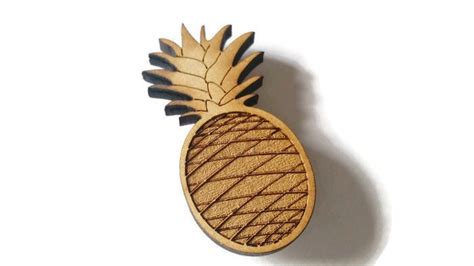 Wood Laser Cut Engraved Etched Pineapple By Modernlaserstudio