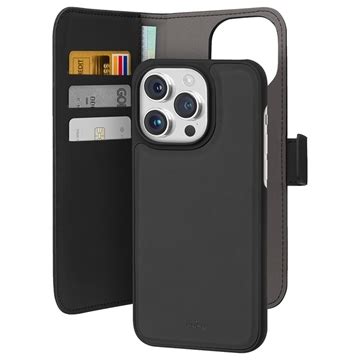 Iphone Pro Puro In Magnetische Wallet H Lle Schwarz