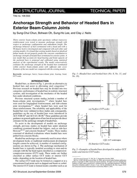 Pdf Anchorage Strength And Behavior Of Headed Bars In Aci Dokumen Tips