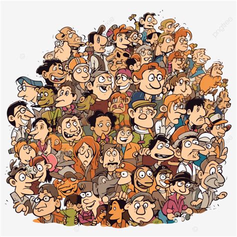 Crowded Clipart Crowd Of Cartoon Characters Vector Crowded Clipart