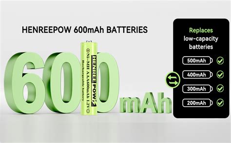 Henreepow Aaa Rechargeable Battery 1 2v Aaa 600mah Pre Charged Ni Mh Batteries Triple A