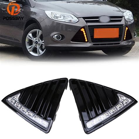 Possbay Led Drl Daytime Running Lights With Turn Signal Fit For Ford Focus Sedanhatchback