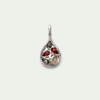 Pendentif Ambre Multicolore Et Argent P Grossiste Ambre Et Argent