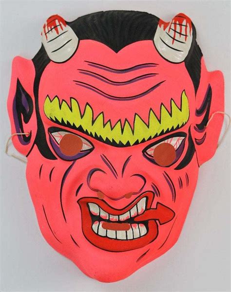 Vintage Devil Halloween Mask Demon Oni Hannya Monster Bloody | Etsy