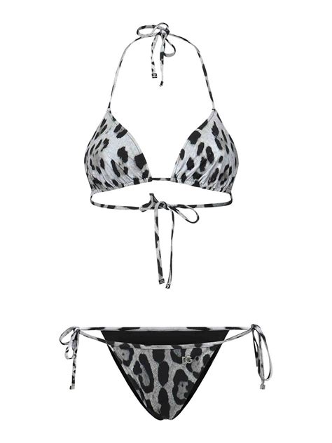 Dolce Gabbana Leopard Print Bikini Set Brown O A JONO HI N