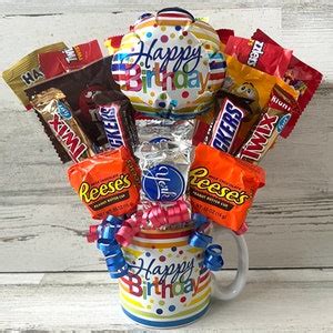 Happy Birthday Candy Bouquet, Birthday Mug Gift, Happy Birthday Gift - Etsy