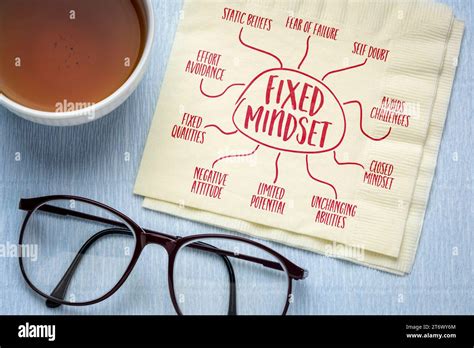 Fixed Mindset Infographics Or Mind Map Sketch On A Napkin Negative