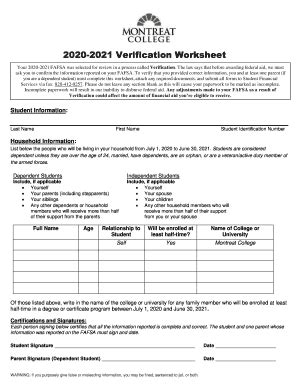 Fillable Online Independent Verification V Worksheet Fax