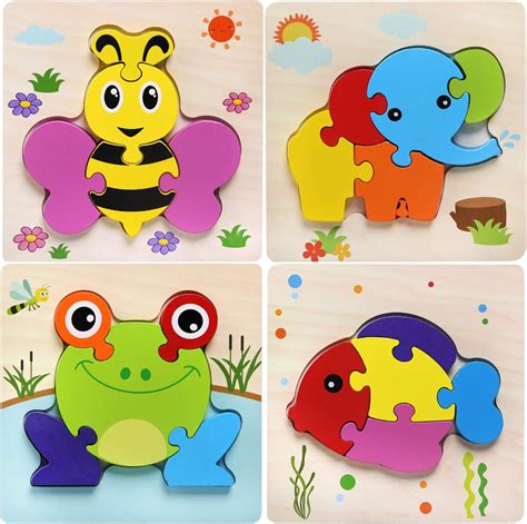 Afufu Jouet B B Puzzles En Bois Jouets Montessori Enfant