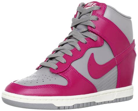 Nike Wmns Dunk Sky Hi High Grey Fuchsia Hidden Wedge Heels Women S