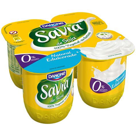 Danone Savia Yogur Soja Natural Edulcorado Pack Unidades G Soja