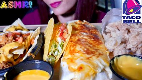 ASMR TACO BELL DOUBLE STEAK GRILLED CHEESE BURRITO MUKBANG EATING