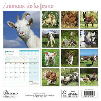 Calendrier 2024 Animaux De La Ferme Janna Loraine