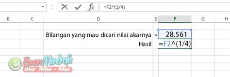 Cara Menghitung Nilai Akar Pangkat Dan Atau Lebih Nilai