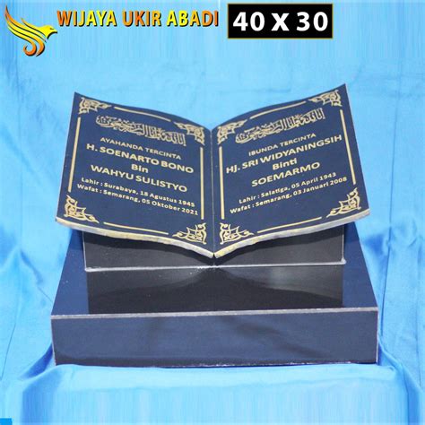 Jual Batu Nisan Makam Maesan Kuburan Granit Model Bentuk Buku 2 Dua