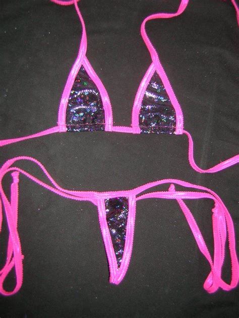 Tiny Holographic Dots Micro Mini Bikini Extreme Triangle Etsy Micro