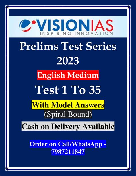 Upsc Vision Ias Prelims Test Series Test To With Model