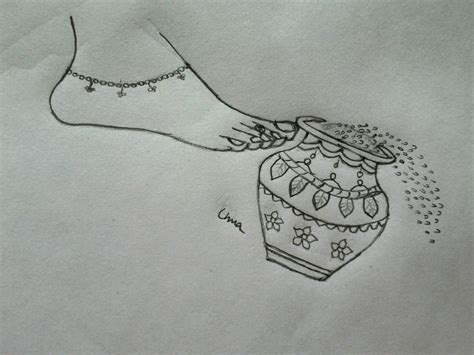 Pencil Sketchnew Bride Gruhapravesh Stylish Mehndi Designs Mehndi