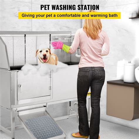 Vevor Dog Grooming Tub 62 L Pet Wash Station 304 Stainless Steel Pet