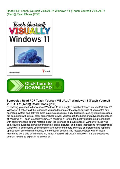 Read PDF Teach Yourself VISUALLY Windows 11 Teach Yourself VISUALLY