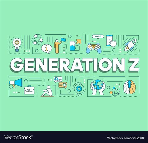 Generation Z Word Concepts Banner Modern Vector Image