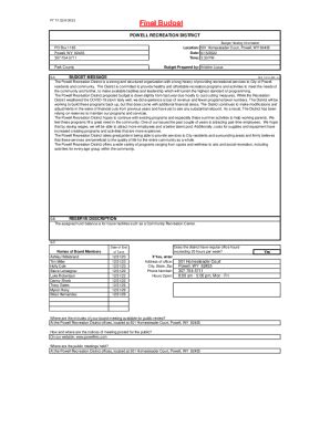 Fillable Online Powell Recreation District Fax Email Print Pdffiller