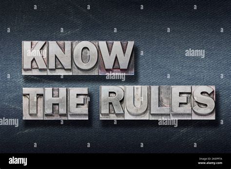 Know The Rules Phrase Made From Metallic Letterpress On Dark Jeans