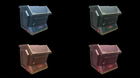 Sci Fi Crate Container Box Openable Door Low Poly 3d Model