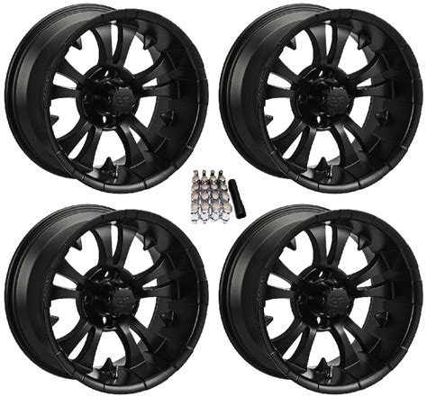 LSI 14" Warlock Matte Black Golf Cart Wheels/Rims Yamaha - Walmart.com ...