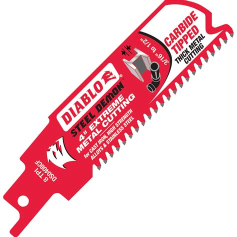 Free Shipping — Diablo Steel Demon Carbide Tipped Metal Cutting Reciprocating Saw Blade — 8 Tpi