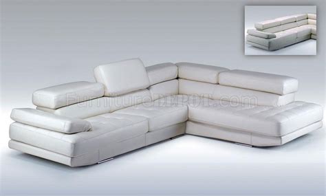 Snow White Full Top Grain Italian Leather Modern Sectional Sofaprincipe