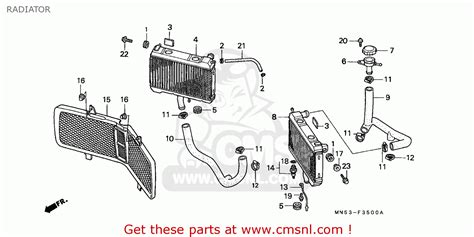 Honda Gl1500 Goldwing 1990 Germany Radiator Schematic Partsfiche