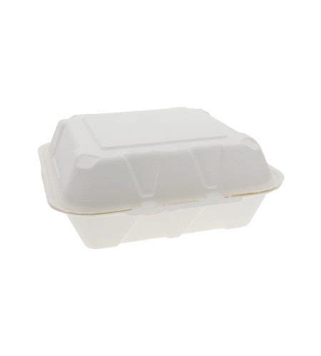 Compostable Fiber Blend 3 Compartment Hinged Lid Takeout Container