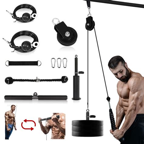 Buy BESTHLS Upgraded Fitness LAT And Lift Pulley System Dual Cable