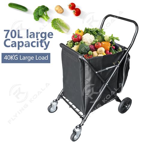 Heavy Duty Shopping Trolley Cart Carbon Steel Leather Waterproof Bag