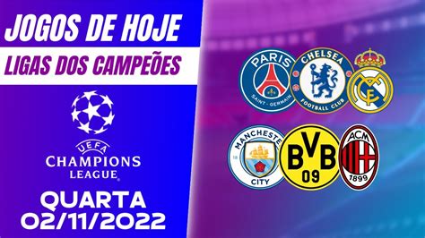 JOGOS DE HOJE CHAMPIONS LEAGUE 2022 5 RODADA JOGOS DA LIGA DOS