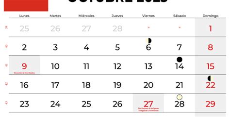 Calendario Octubre 2023 Con Festivos Calendarena