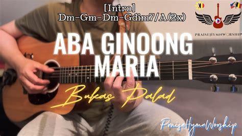 Aba Ginoong Maria Bukas Palad W Lyrics Guitar Chords Foe