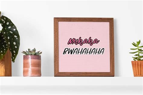 Muahaha Evil Laughter Printable Quote Pastel Pink And Black Etsy