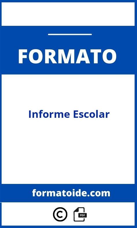 Formato De Informe Escolar Pdf Word Modelo