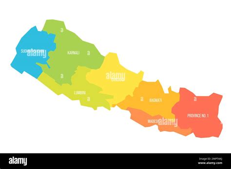 Politische Karte Der Verwaltungsabteilungen In Nepal Stock Vektorgrafik