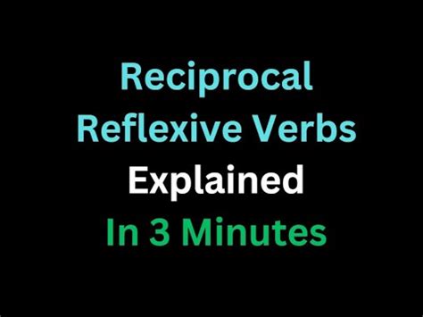 Spanish Reciprocal Reflexive Verbs Explained In 3 Minutes YouTube